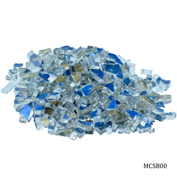 Crushed Mirror Glass for resin & lippan art 200 grams  - Size 5-10 mm - Sapphire Blue Gold