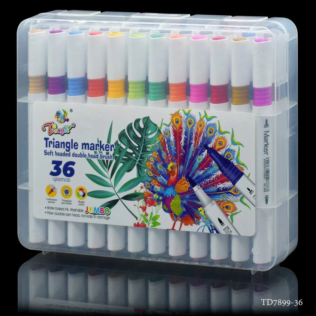 jags-mumbai Marker Triangle Marker Soft Headed Double Brush 36 Color