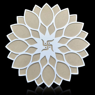 3D Swastik design Rangoli Template Mat With MDF Base