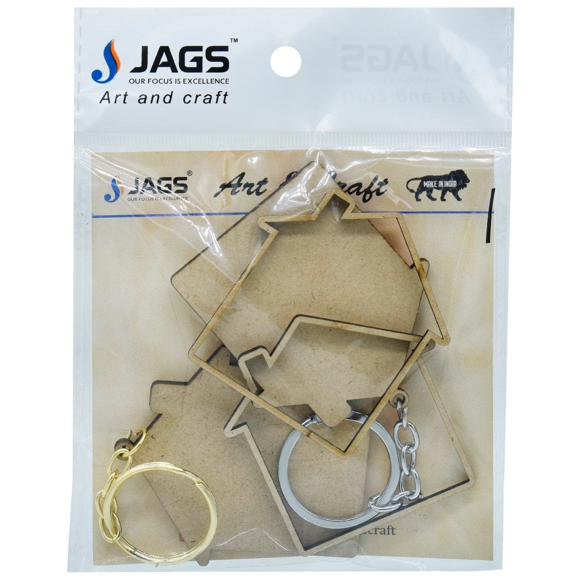 jags-mumbai MDF MDF DIY Key Ring 2 Pcs Set Home MDKR06