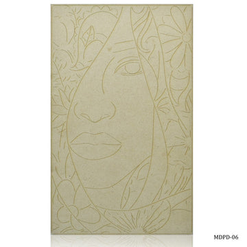 MDF DIY Painting Plate Kit Girl Engraved 6x10 Inch