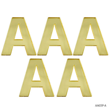 Acrylic Alphabet Gold A 5Pcs Set