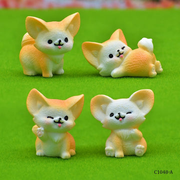 Cat Miniature Model | Craft Model | Orange | 4Pcs