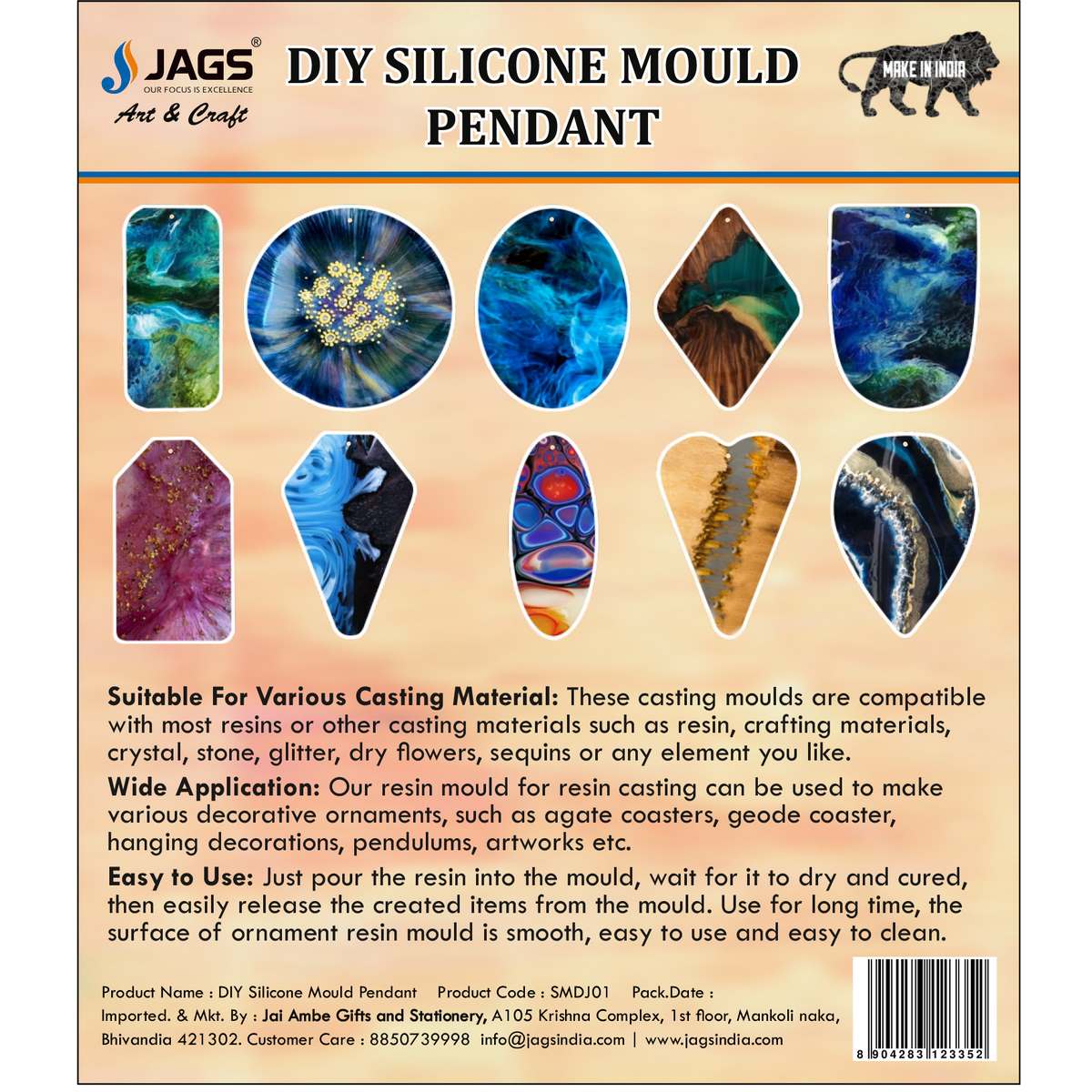 jags-mumbai Mould Silicone Mould Diy Jewelry Locket Pendant SMDJ01