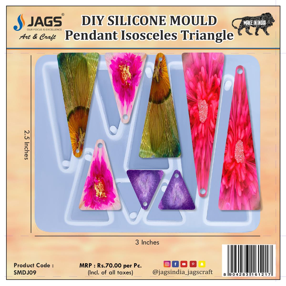 jags-mumbai Mould Silicone Mould Diy Jewelry Pendant Isosceles Triangle