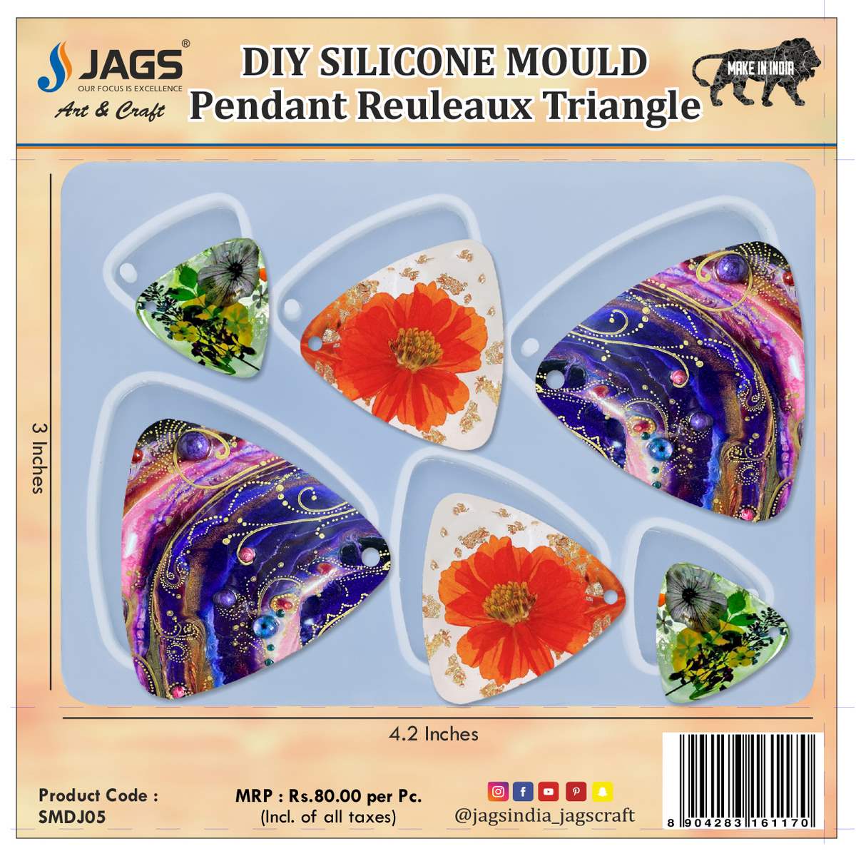 jags-mumbai Mould Silicone Mould Diy Jewelry Pendant Reuleaux Triangle SMDJ05
