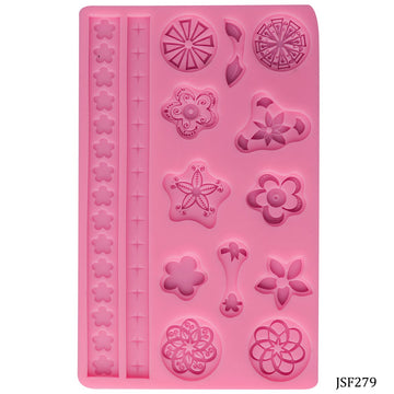 Silicone Mould Flower Pattern & Lace JSF279