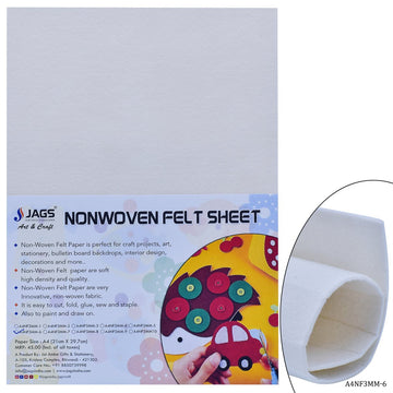 jags-mumbai Non-Woven & Felt Sheets A4 Nonwoven Felt Sheet 3 MM 1 Pcs Cream