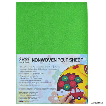 jags-mumbai Non-Woven & Felt Sheets A4 Nonwoven Felt Sheet 3 MM 1 Pcs Green