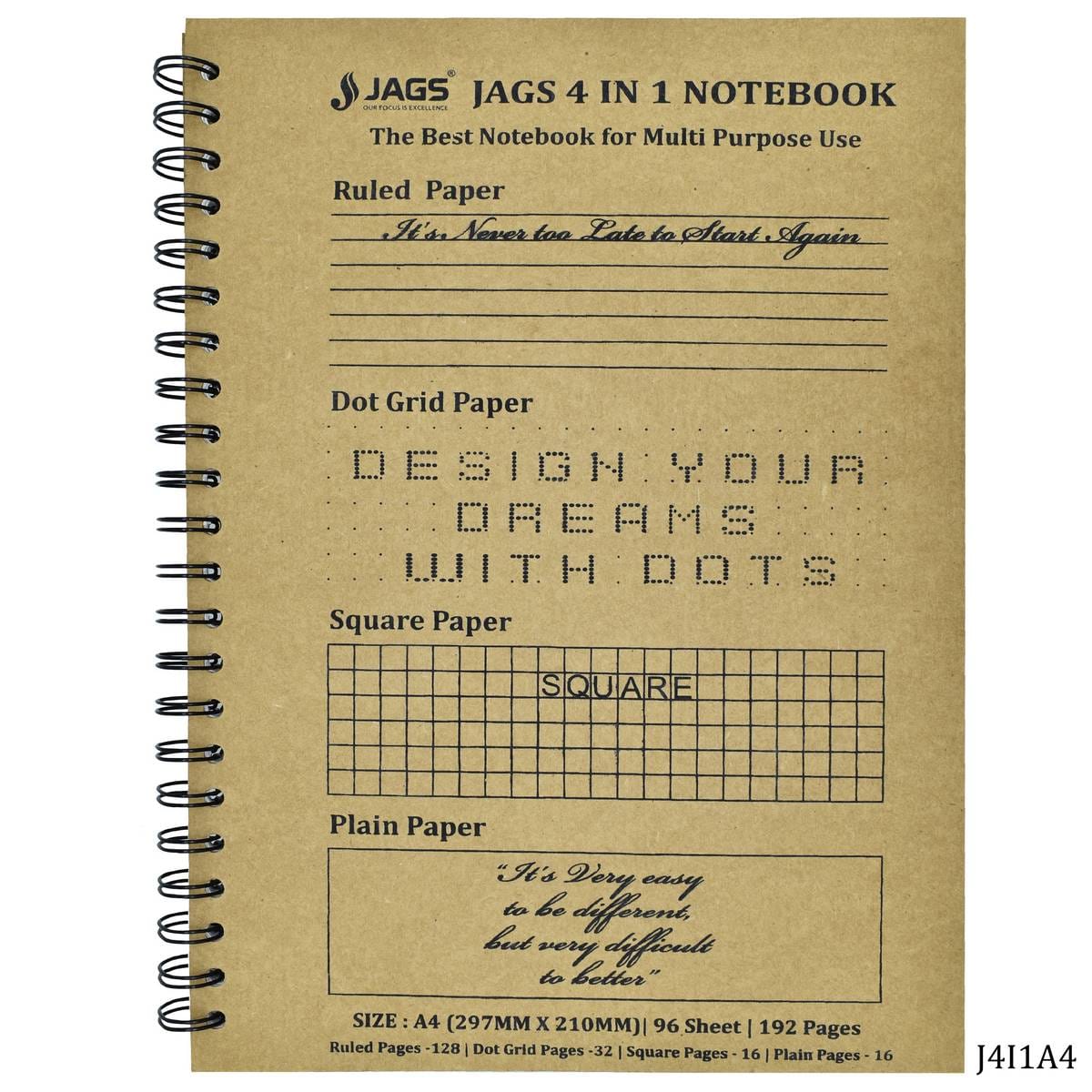 jags-mumbai Notebooks & Diaries JAGS 4in1 Note Book A4 J4I1A4