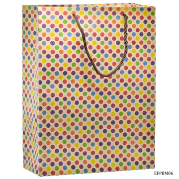 jags-mumbai Paper Bags Eco Friendly Paper Bag Medium 12.2 X 7.2 Polka Dot EFPBM06 Pack of 10 Pcs