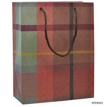 jags-mumbai Paper Bags Eco Friendly Paper Bag Small 9.6X7.2 Grid pattern EFPBS05 Pack 12 Pcs