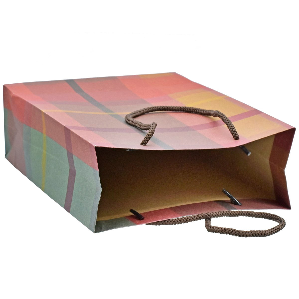jags-mumbai Paper Bags Eco Friendly Paper Bag Small 9.6X7.2 Grid pattern EFPBS05 Pack 12 Pcs