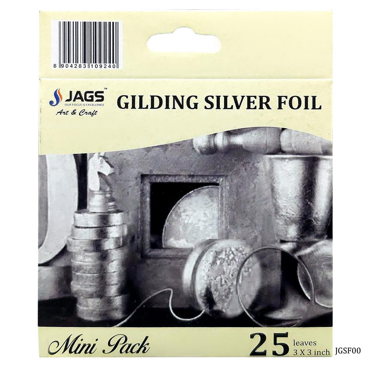 jags-mumbai Paper Jags Gilding Foil 3X3 Inch Silver