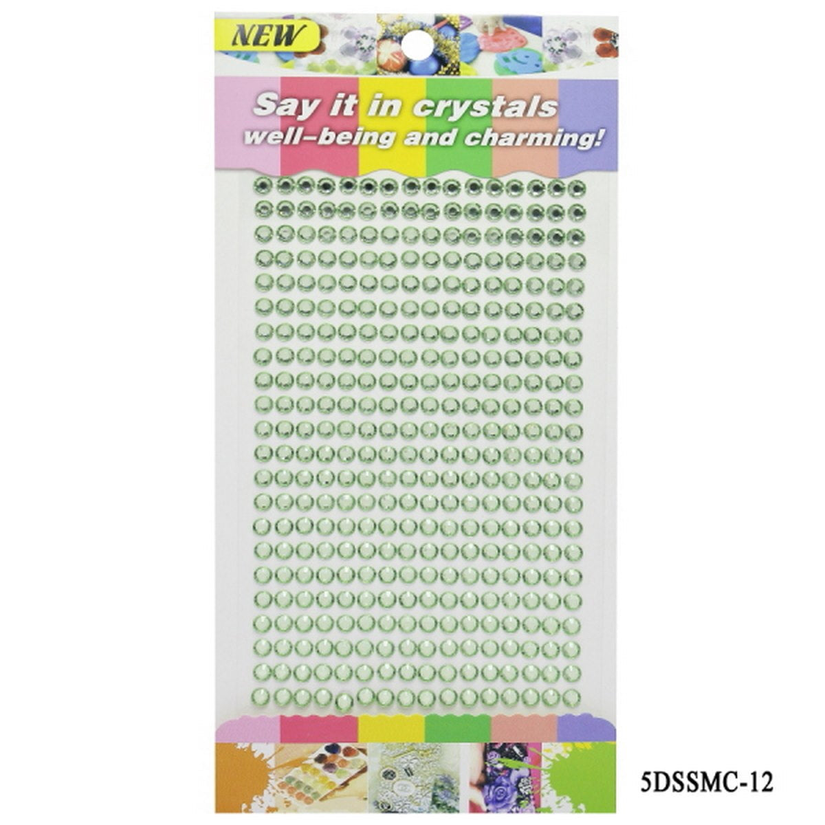 jags-mumbai Pearl & Diamond Stickers School project stickers diamond pattern- Light green