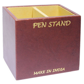 Leather Pen Stand (Square 2X1 Cherry)