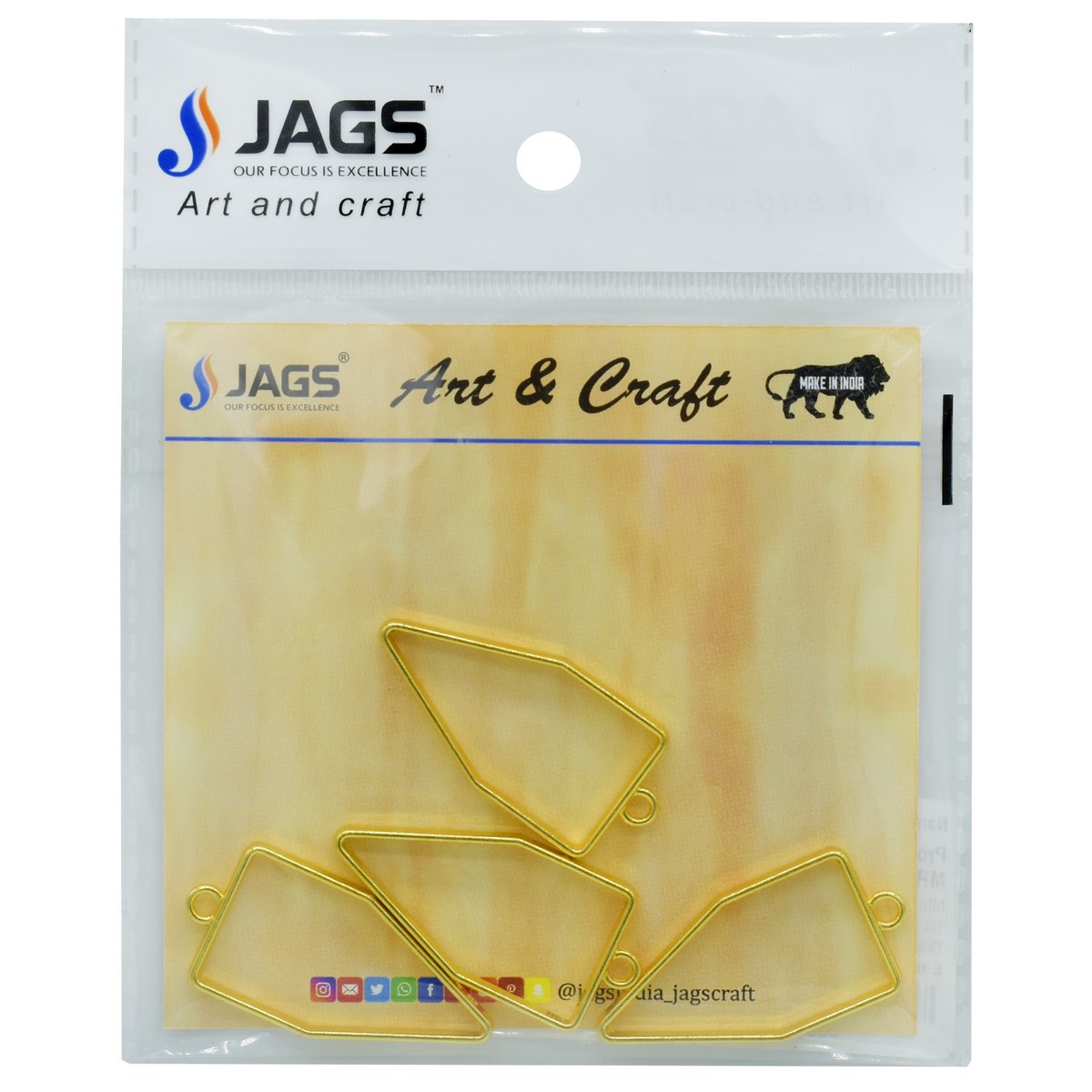 jags-mumbai Pencil Bezels Frame for resin (pack of 4 )- Golden Pencil