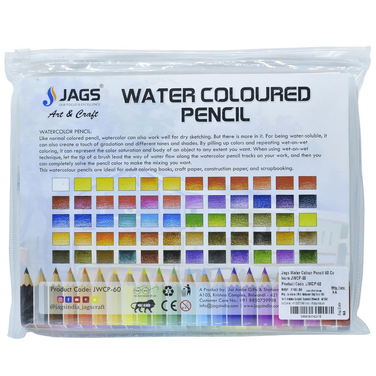 jags-mumbai Pencil Water Color Pencil (60 Colors)