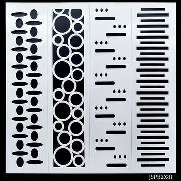 Jags Stencil Plastic Border 4in1 2x8 Inch - Add Elegance to Your Designs with Versatile Border Stencils!