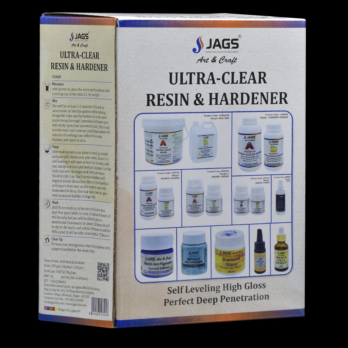 jags-mumbai Resin Ultra Clear Resin 500Gms Hardener 250Gms UCR750