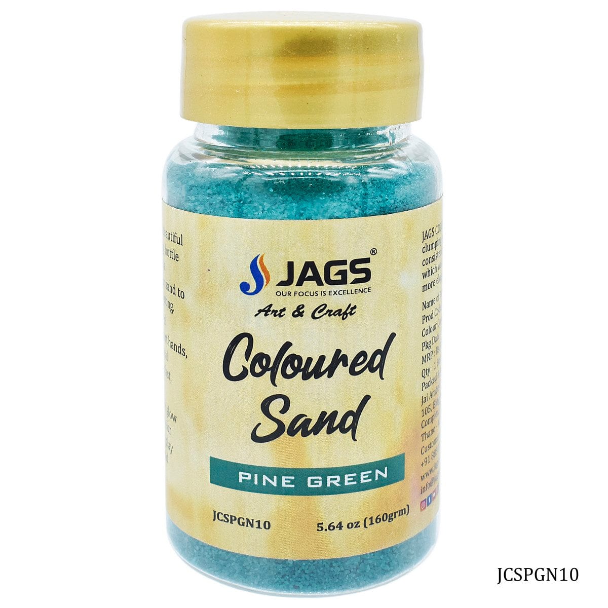 jags-mumbai Sand Add a Splash of Color to Your Crafts with Jags Coloured Sand 160 Gms PineGreen No10 JCSPGN10"
