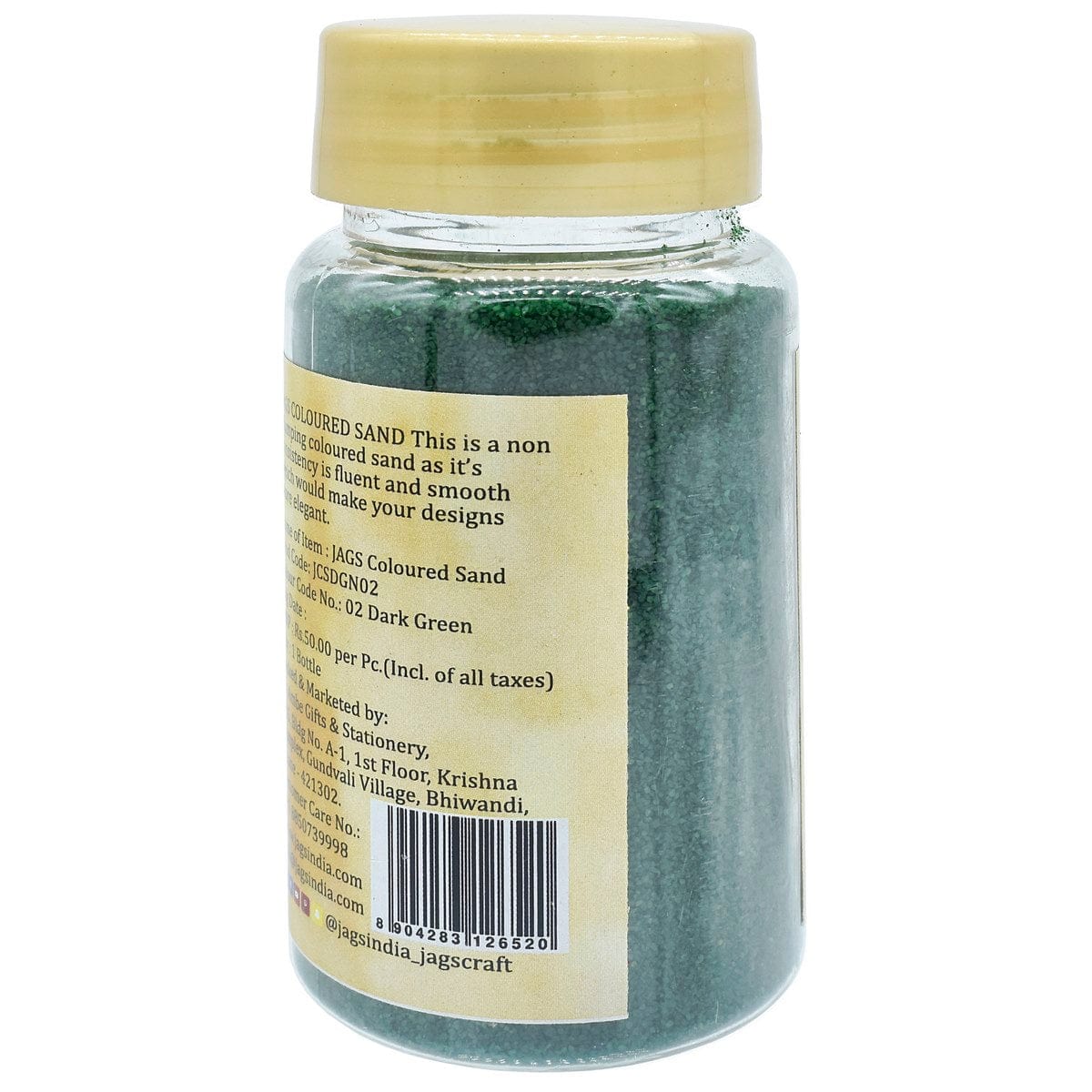 jags-mumbai Sand Jags Coloured Sand 160Gms Dark Green No. 2 - Vibrant and Versatile Sand for Crafts and Decor