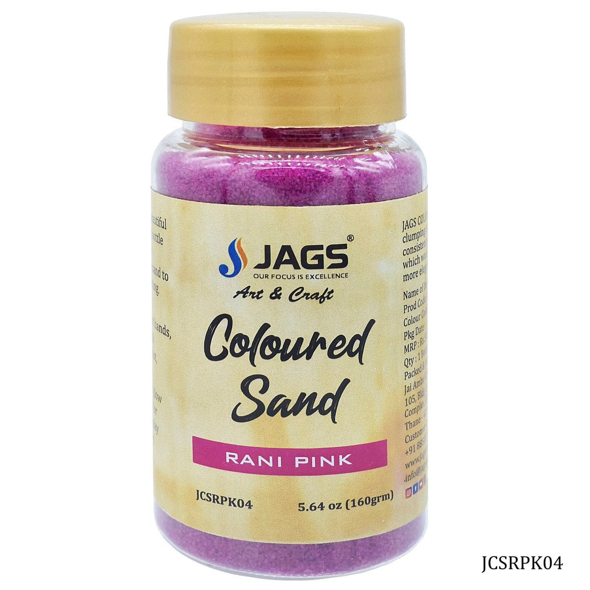 jags-mumbai Sand Jags Coloured Sand 160Gms - Rani Pink No. 4 JCSRPK04