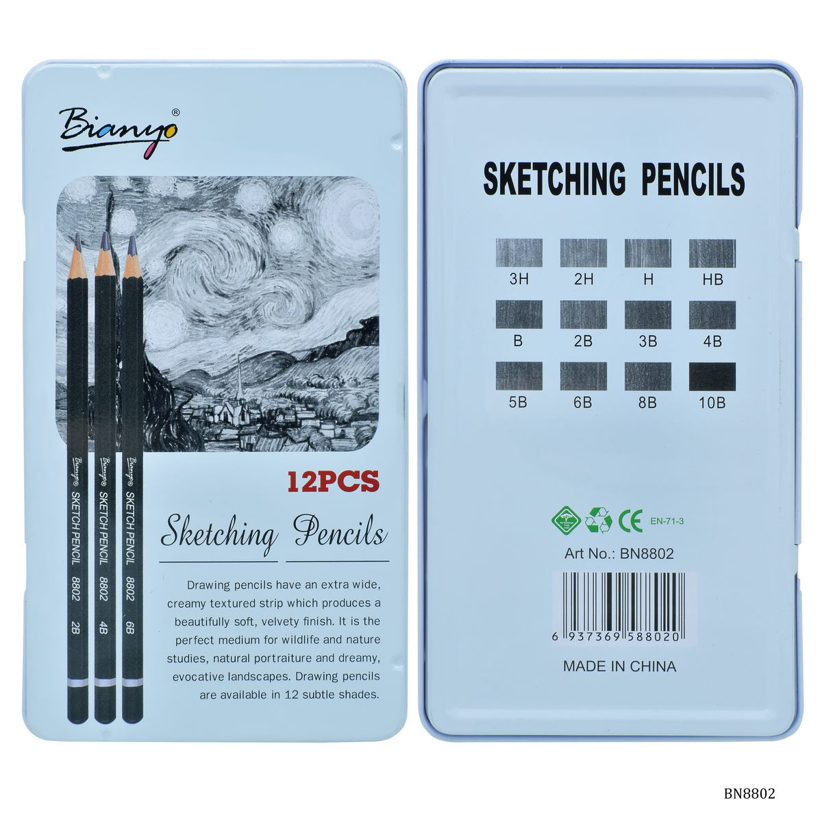 jags-mumbai Sketching Pencil Sketching Pencil 12 Pcs Set Matal Box