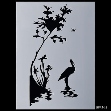 Graceful Serenity: Stencil Plastic A5 size Swan Design for Artistic Elegance