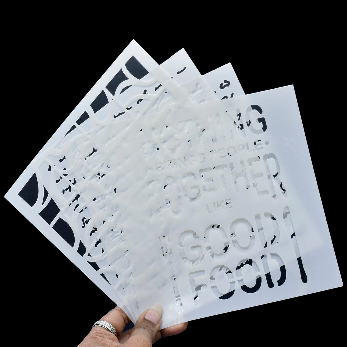jags-mumbai Stickers Stencil Plastic 6x6 4Pcs