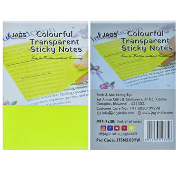 Viral Transparent Sticky Notes I 3x3 Inches I 50 Sheets