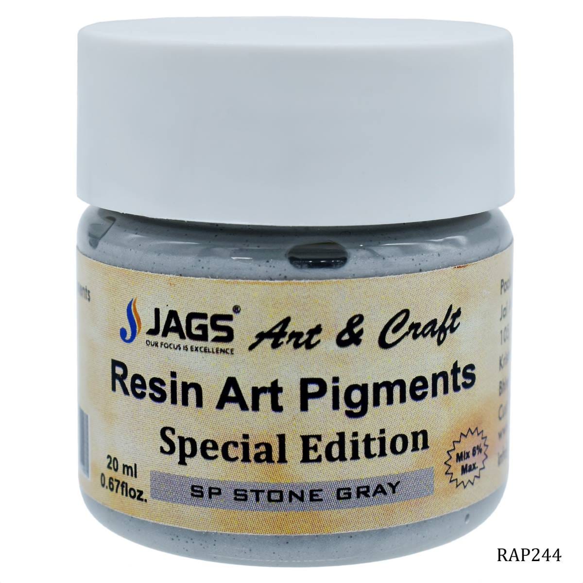 jags-mumbai Stone Resin Art Pigments 20ML Sp Stone Gray RAP244