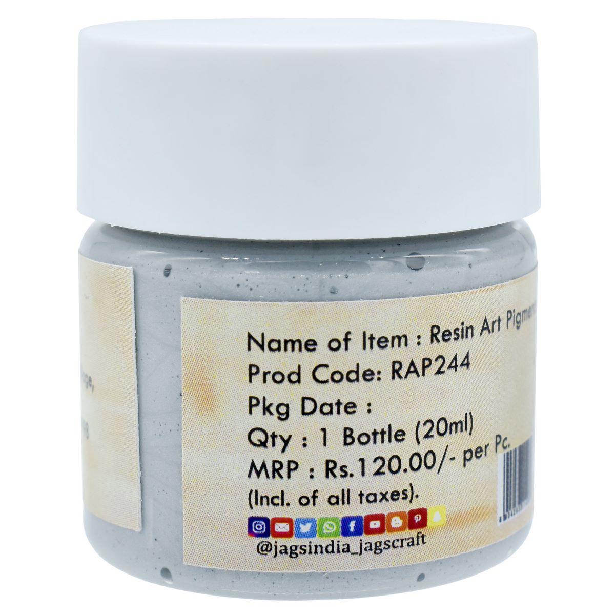 jags-mumbai Stone Resin Art Pigments 20ML Sp Stone Gray RAP244