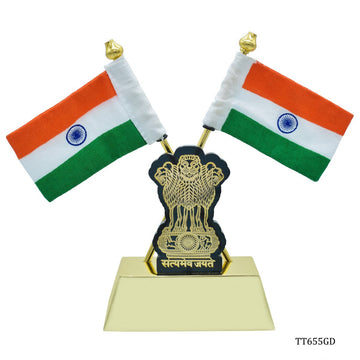 jags-mumbai Table Top Flags Table Top Cross Flag Golden With Big Symbol TT655GD