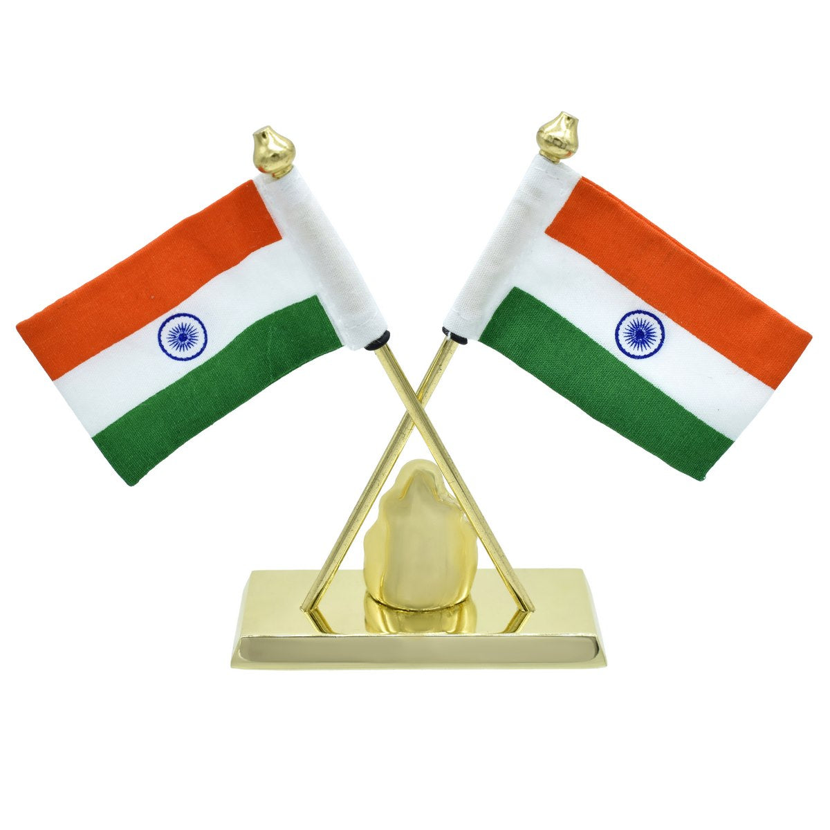 jags-mumbai Table Top Flags Table Top Ganesh With Flag Golden TT587GD