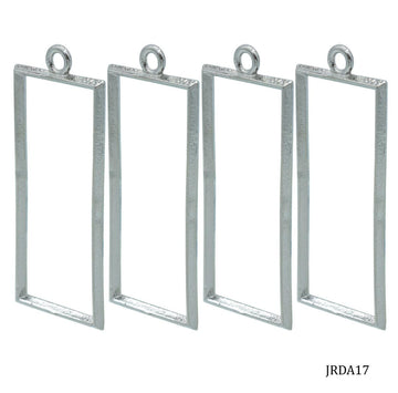 Metal Imitation 4Pcs Rectangle Silver JRDA17