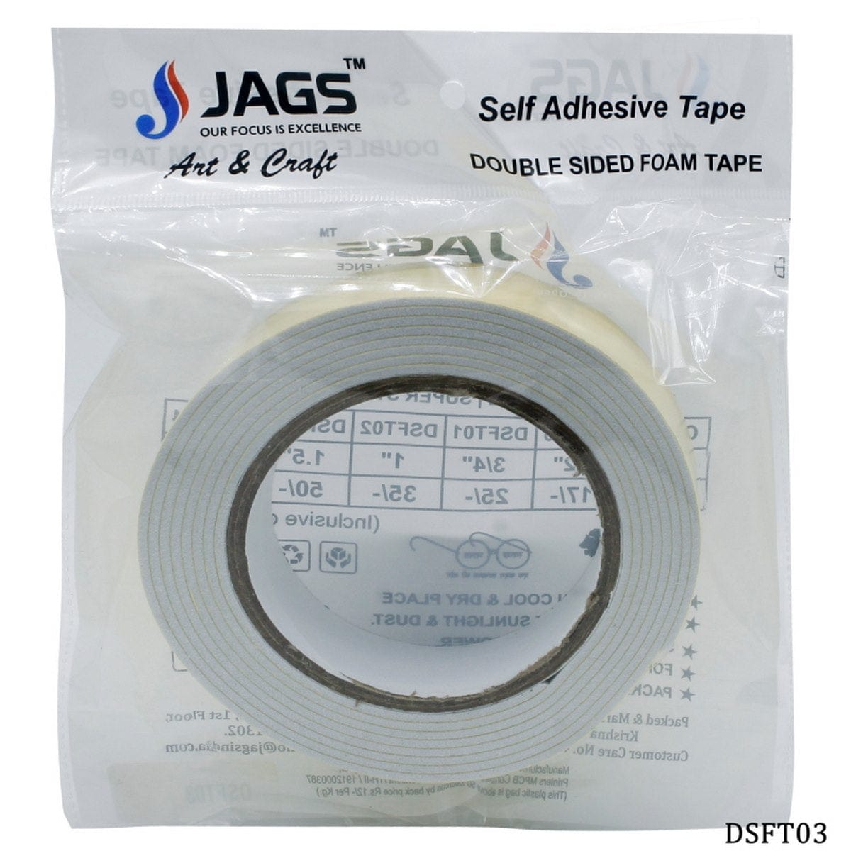 jags-mumbai Two way tape Double Sided Foam Tape