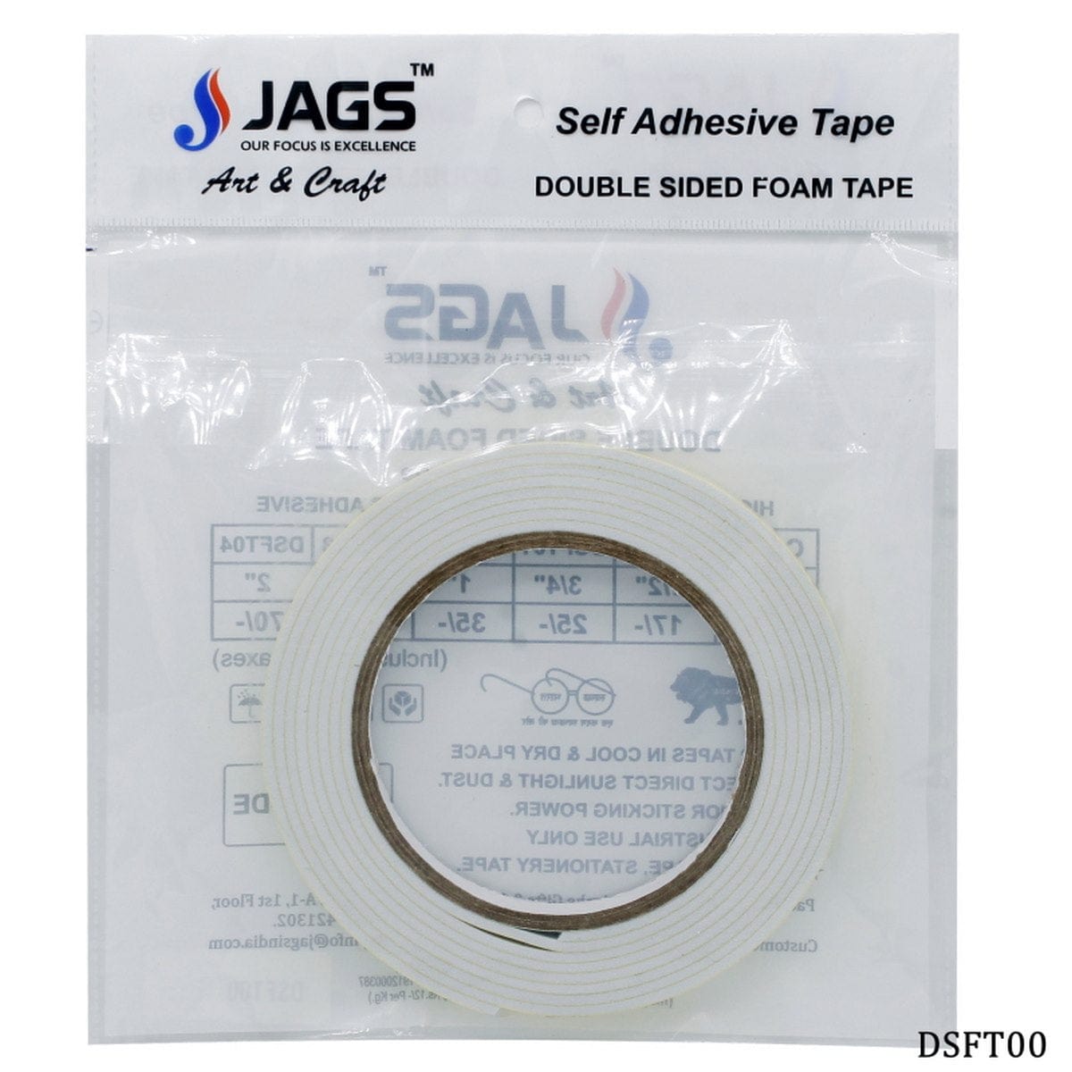jags-mumbai Two way tape Two Way Tape, Double Sided Tape- 3/4 inches - Contain 1 Unit