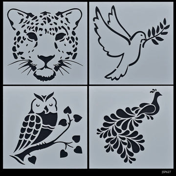 Jags Stencil Plastic 6x6 4Pcs Set - Create Stunning Designs with Ease!