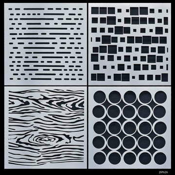 Stencil Plastic 6x6 4Pcs Set
