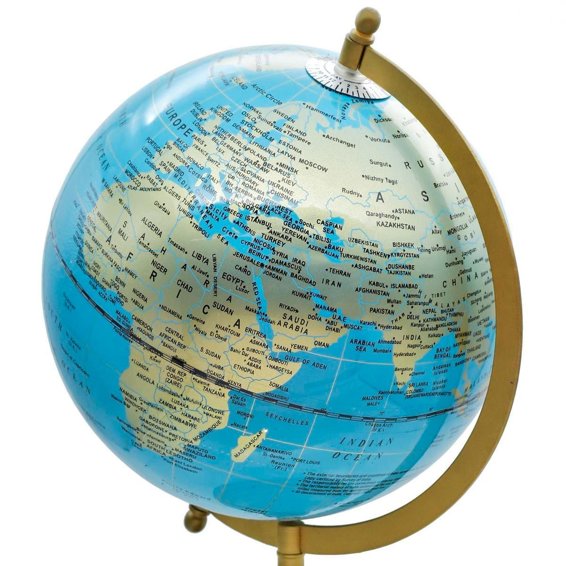 jags-mumbai World Globe World Globe Decosative Blue Matel Base 8 Inch