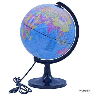 World Globe Ornate 8 Inch Blue With LED Light WGOB8IN