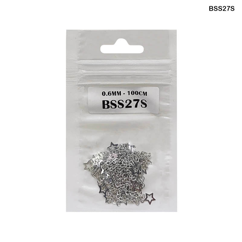 MG Traders 1 Jewellery Bss27S Chain 0.6Mm Silver 100Cm
