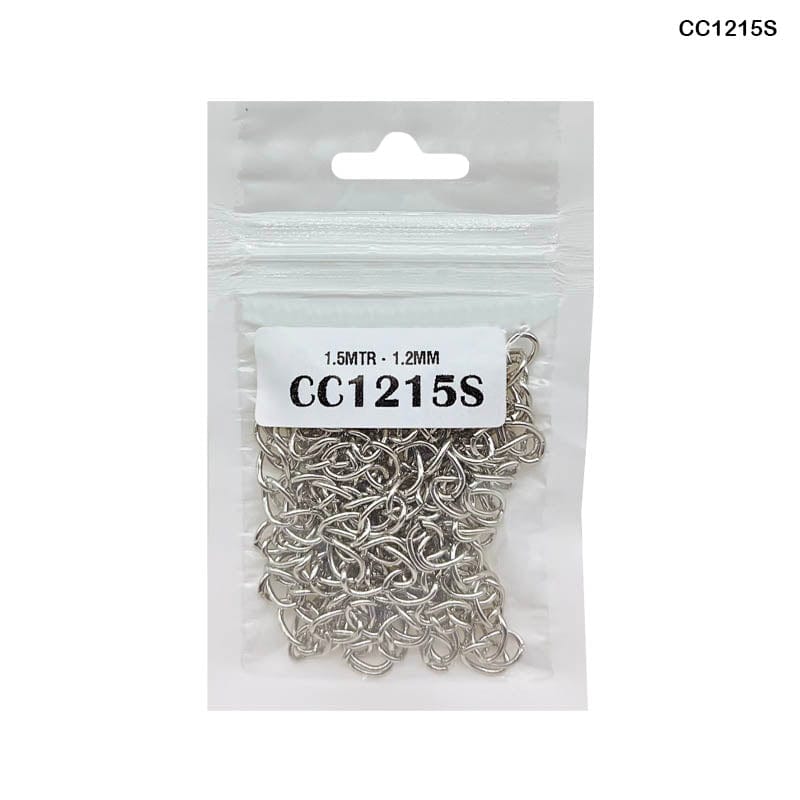 MG Traders 1 Jewellery Cc1215S Chain 1.5Mtr Silver 1.2Mm