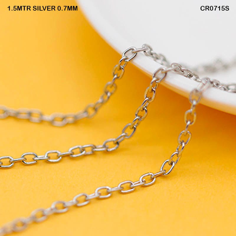 MG Traders 1 Jewellery Cr0715S Chain R 1.5Mtr Silver 0.7Mm