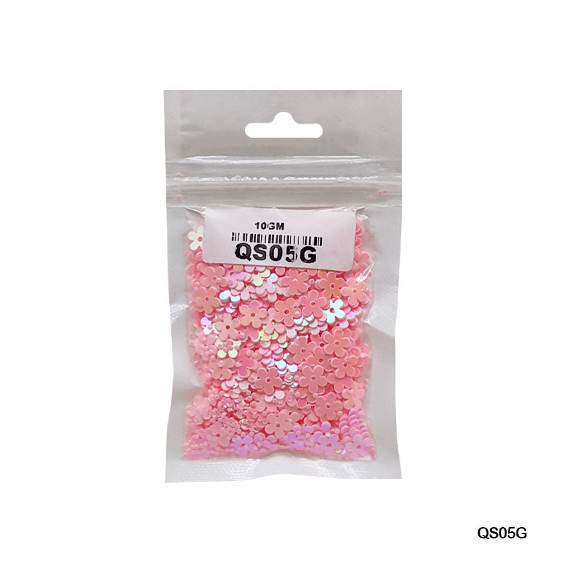 MG Traders 1 Sequin Qs05G Flower 7Mm L Pink 10Gm Sequins