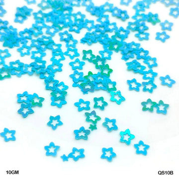 MG Traders 1 Sequin Qs10B Star Flower 7Mm Blue 10Gm Sequins