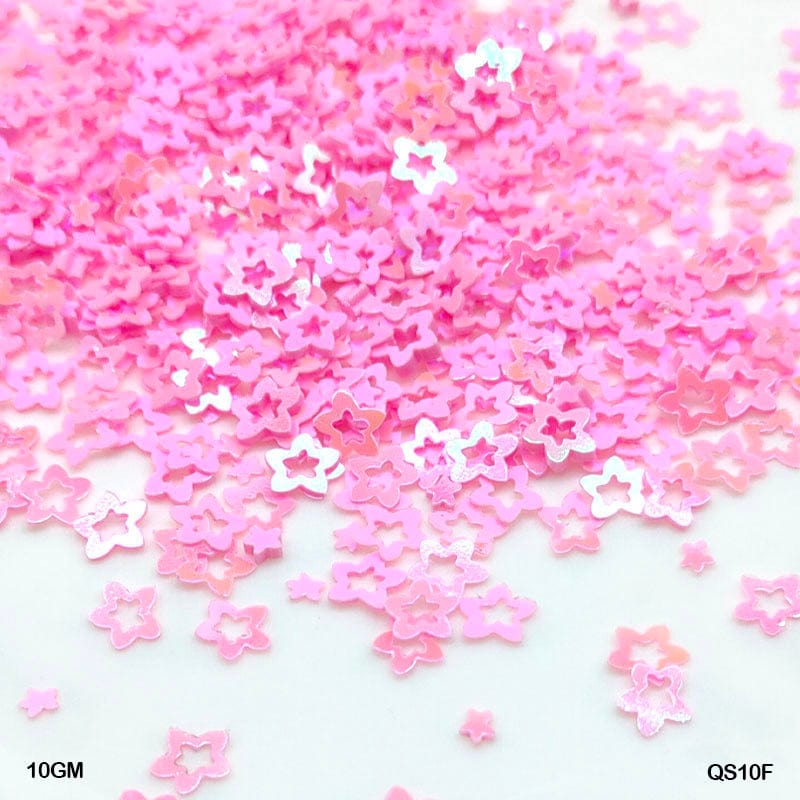 MG Traders 1 Sequin Qs10F Star Flower 7Mm Pink 10Gm Sequins