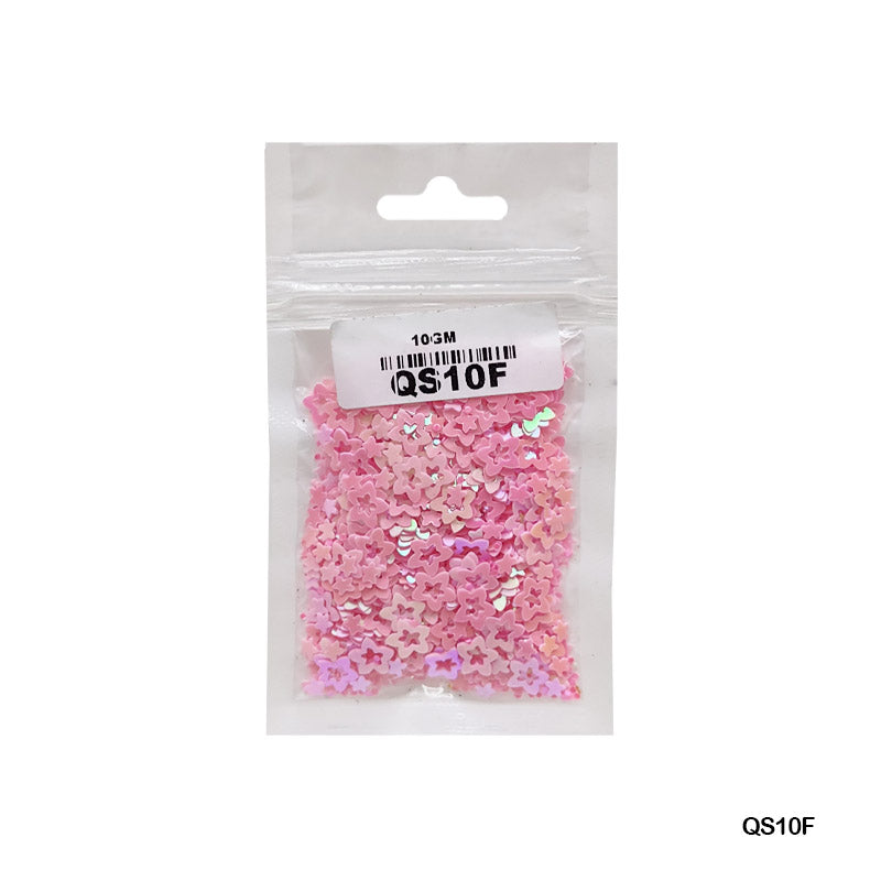MG Traders 1 Sequin Qs10F Star Flower 7Mm Pink 10Gm Sequins
