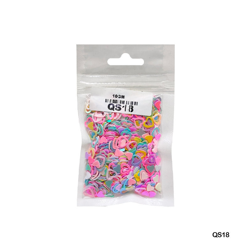 MG Traders 1 Sequin Qs18 Multi Heart H 6Mm 10Gm Sequins
